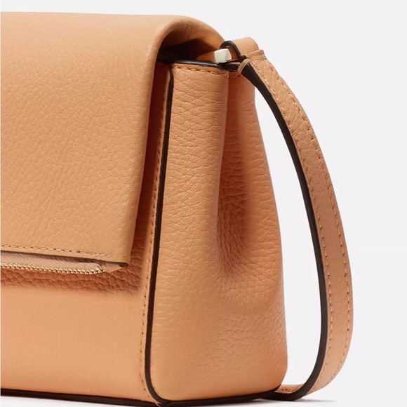 New Kate Spade Leila Mini Zip Crossbody Pebble Leather Orange Cream - Picture 6 of 6